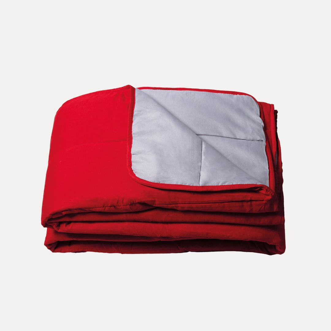 couette légère gris rouge 2