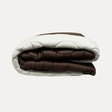 couette chaude chocolat ecru