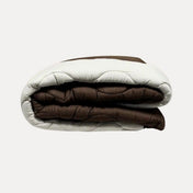 couette chaude chocolat ecru