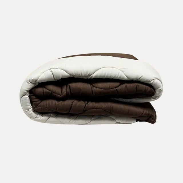 couette chaude chocolat ecru